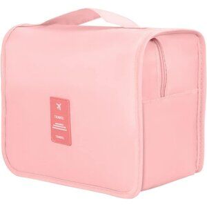 Women Pink Hanging Toiletry Bag Water Resistan Cosmetic Makeup Travel Organizer
